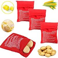 Wohlstand 4 Pcs Bolsa para Patatas en Microondas-microondas Olla Bolsa Bolsa de Papa - Papa- Patatas sólo en 4-6 Minutos…